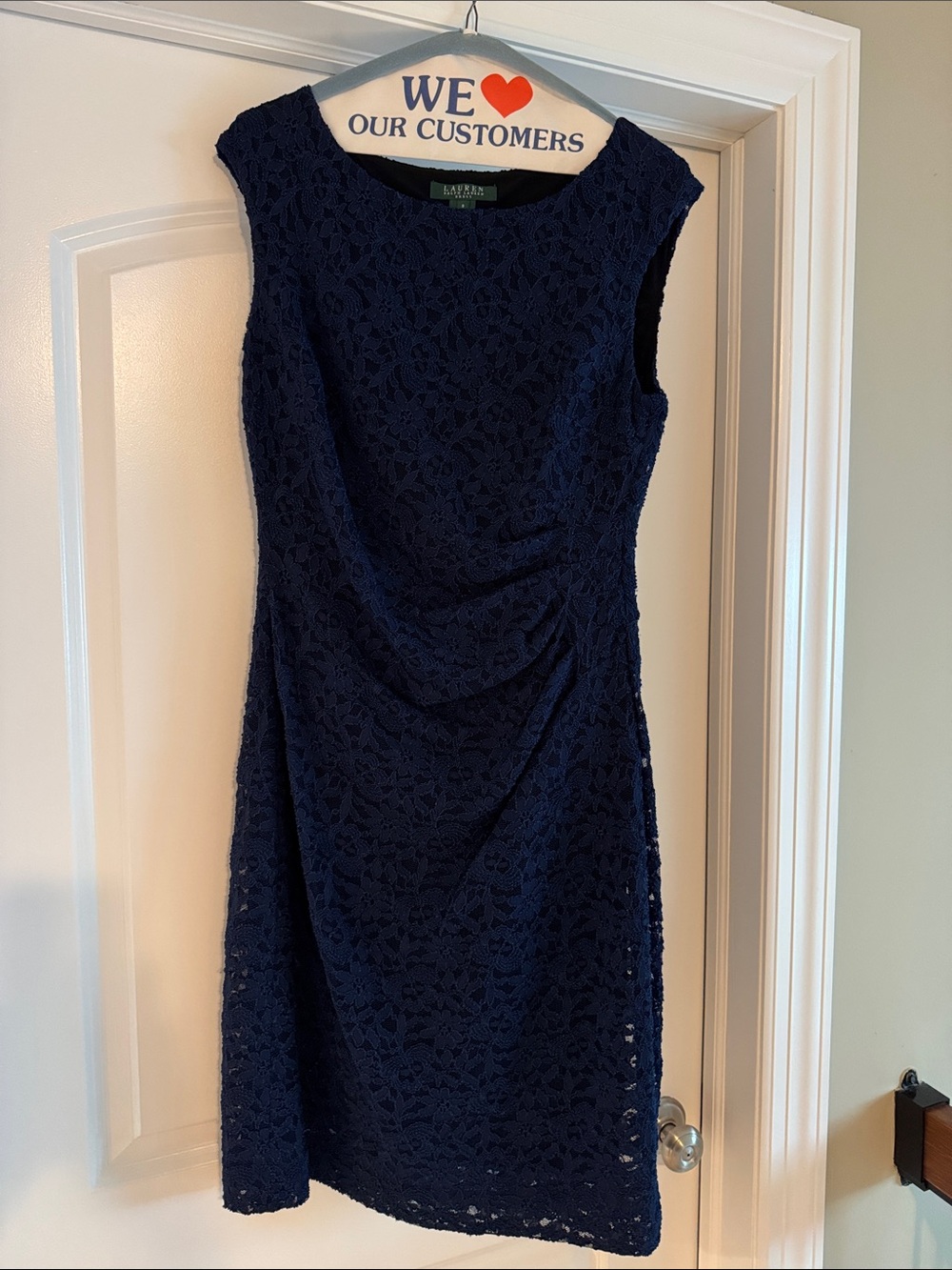 Lauren Ralph Lauren Navy Lace Sheath Dress